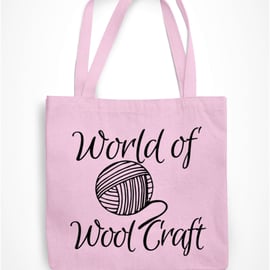 World Of Wool Craft Tote Bag Funny Knitting Wool Bag Birthday Present 