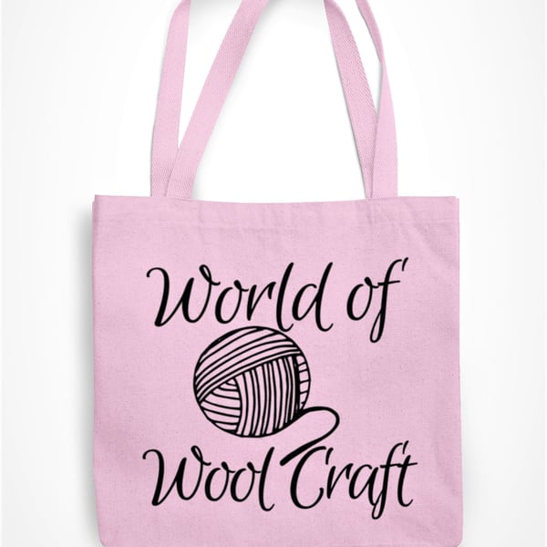 World Of Wool Craft Tote Bag Funny Knitting Wool Bag Birthday Present 