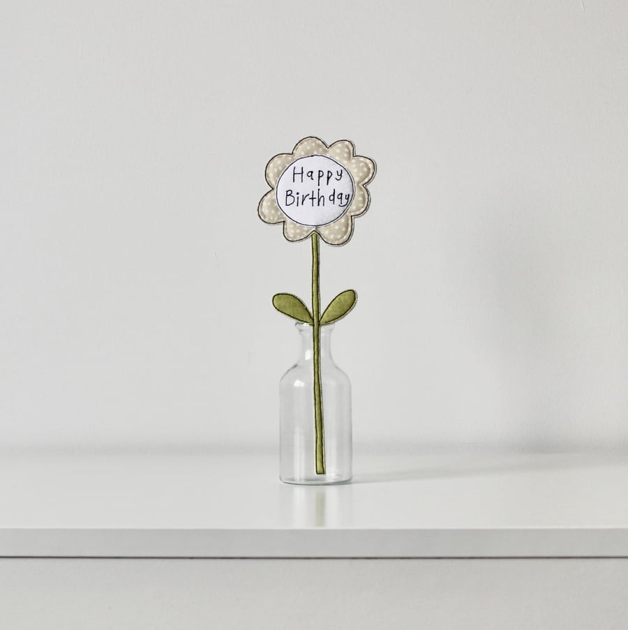 'Happy Birthday' Dotty Cream Bloom