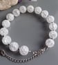 Crackle Crystal Quartz Beaded Gemstone Bracelet, Handmade Jewellery