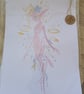 Fairy Faery fairytale watercolour A4 hand painted 