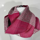Handwoven Long Infinity Scarf Woven in Hopsack Pattern. Two Colourways.