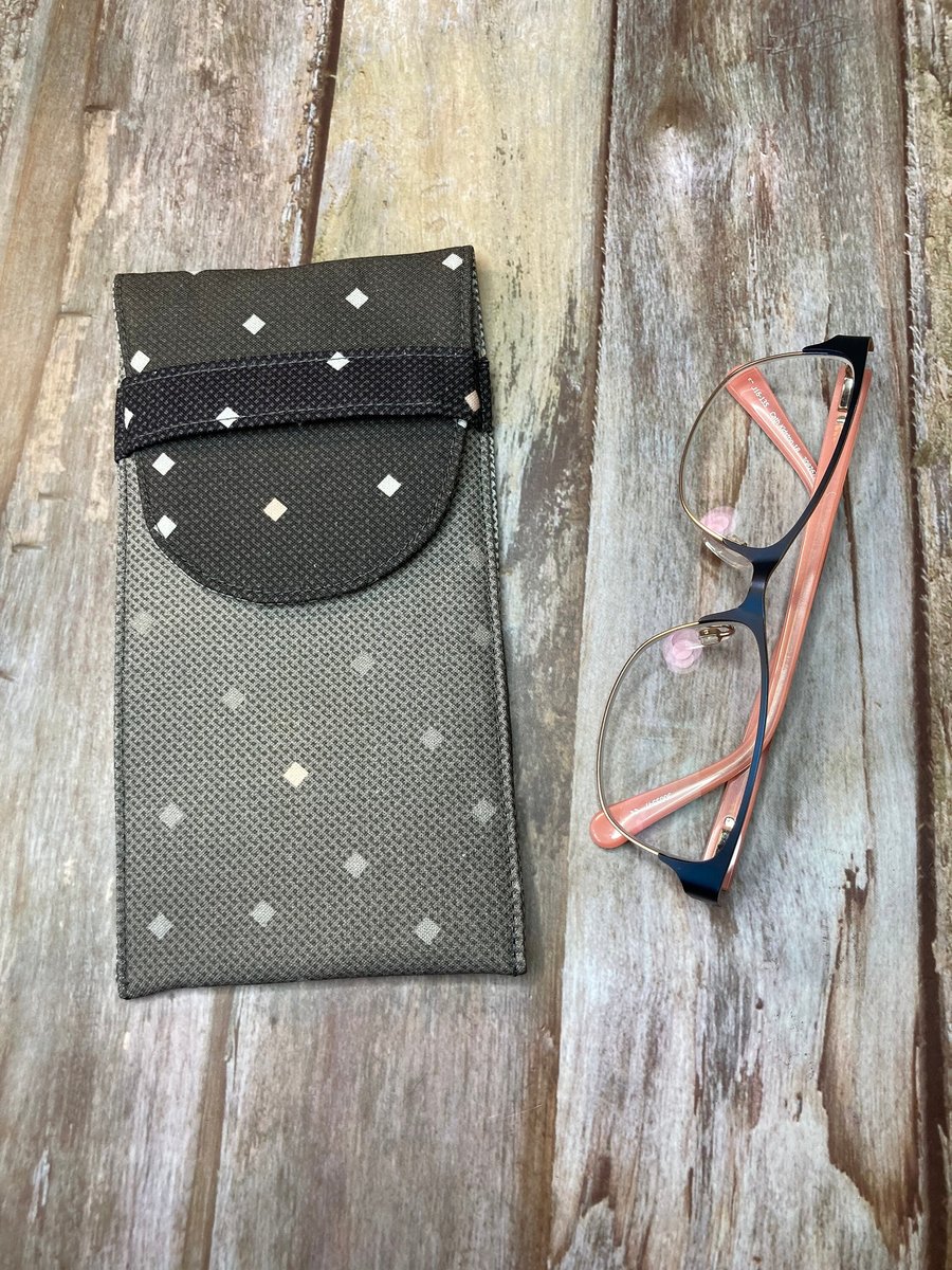 Grey Glasses Case, Fabric Glasses Case, Quilted Glasses Case, Soft Glasses  Pouch