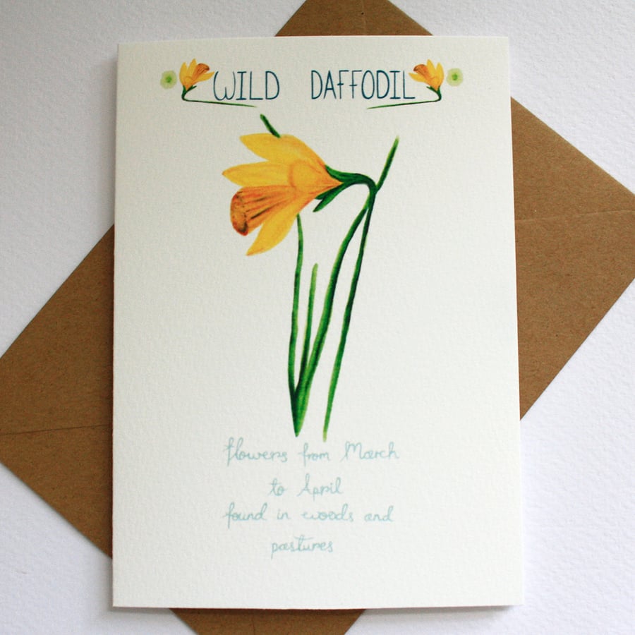 Wild Daffodil- British wild flower card