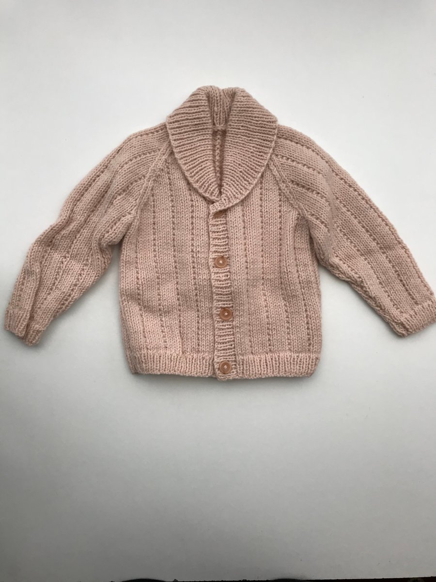 Cosy shawl collared baby cardigan