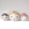 Cloth Buttons Original Design Doll Face Covered Buttons (Set of 3) 