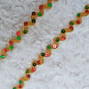  1 metre narrow gold RIC-RAC with red & green SEQUINS for Xmas decoration making