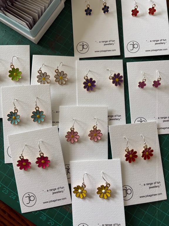 'Fun' enamel earrings with Sterling silver ear wires