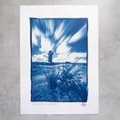 Cowper's Cross, Ilkey Moor - Cyanotype on A4 Watercolour Paper