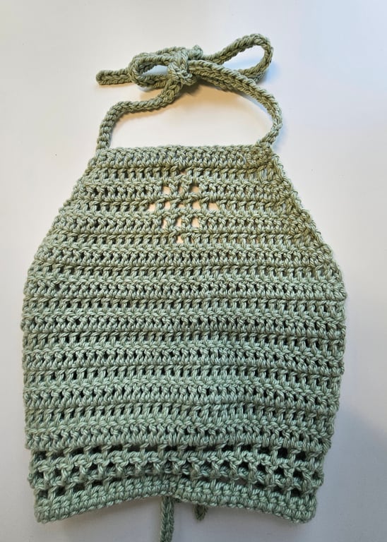 Boho festival crochet halter neck crop top