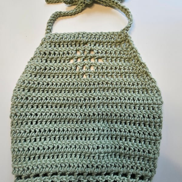 Boho festival crochet halter neck crop top