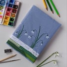 Notebook with a Removable Fabric Cover, Snowdrops Design