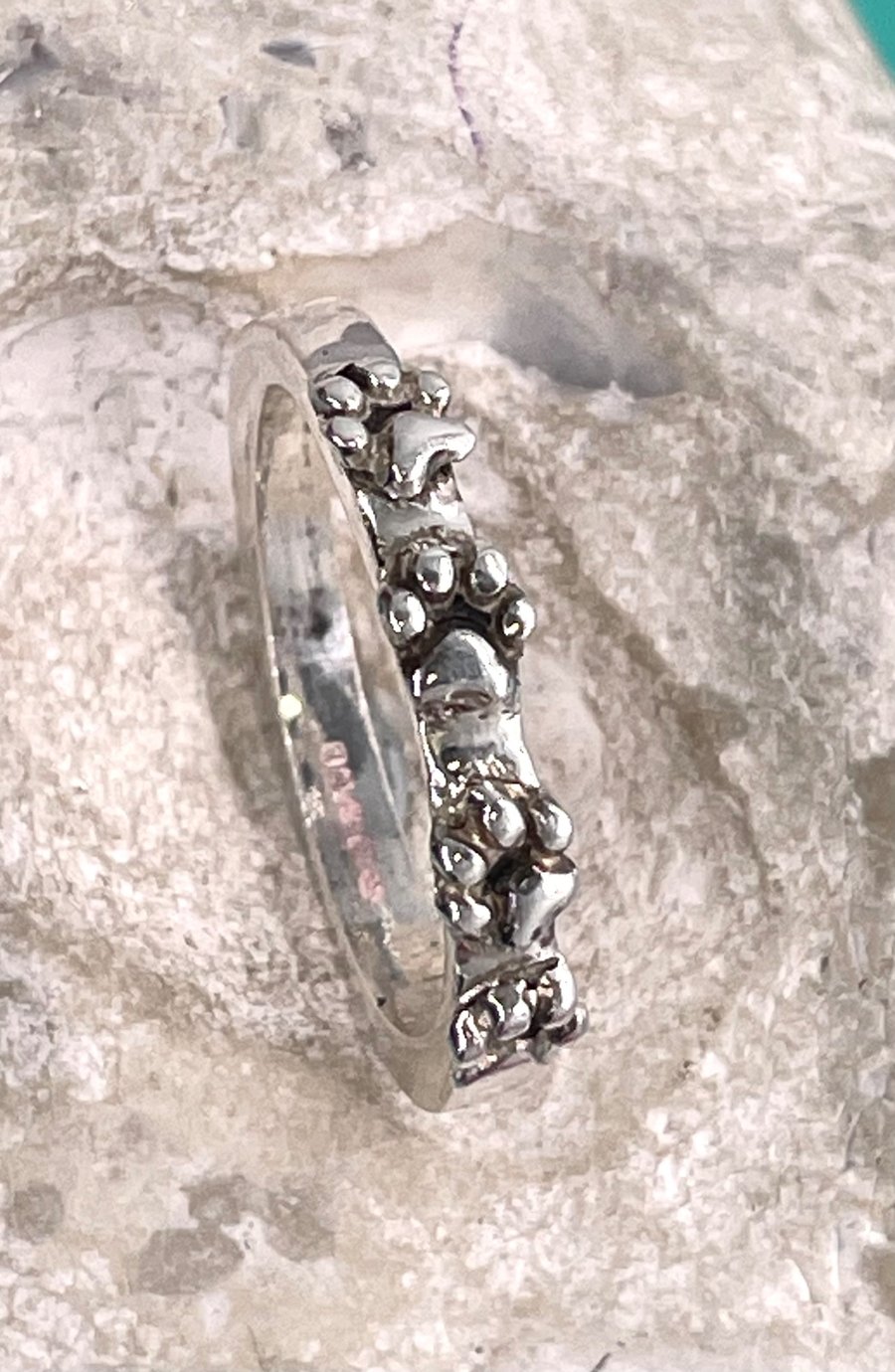 Paw print silver ring