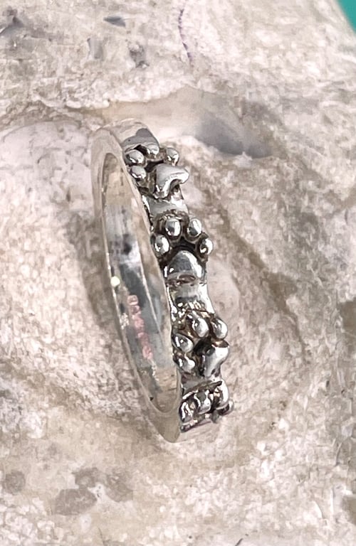 Paw print silver ring