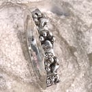 Paw print silver ring
