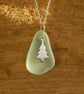 Christmas tree beach glass pendant - Image 4