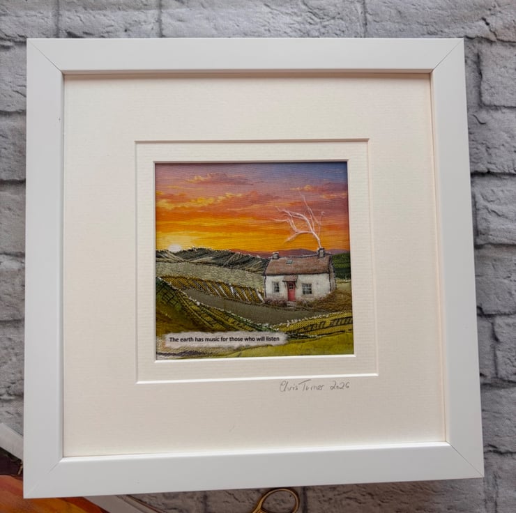 Landscape textile picture.. the earth has music... - Folksy