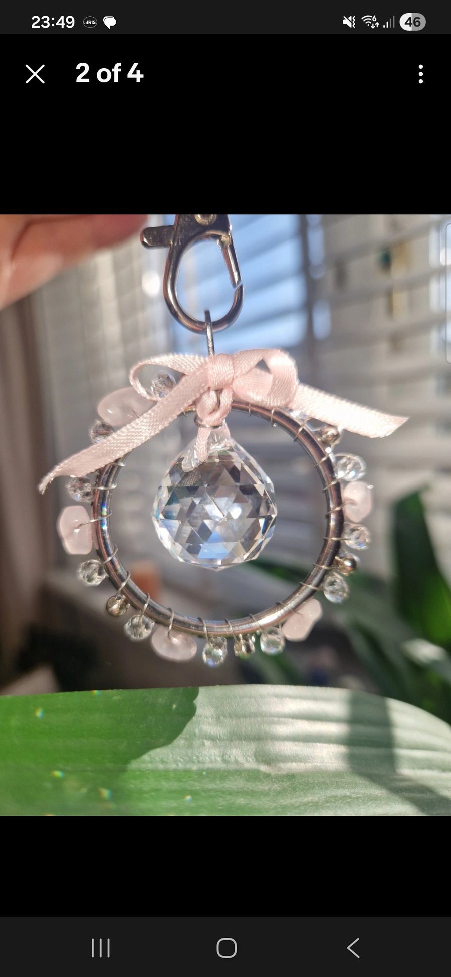 Suncatcher keyring bag charm