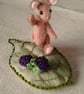 Bramble, a tiny jointed mouse on a silk leaf with beaded blackberries. - Image 10