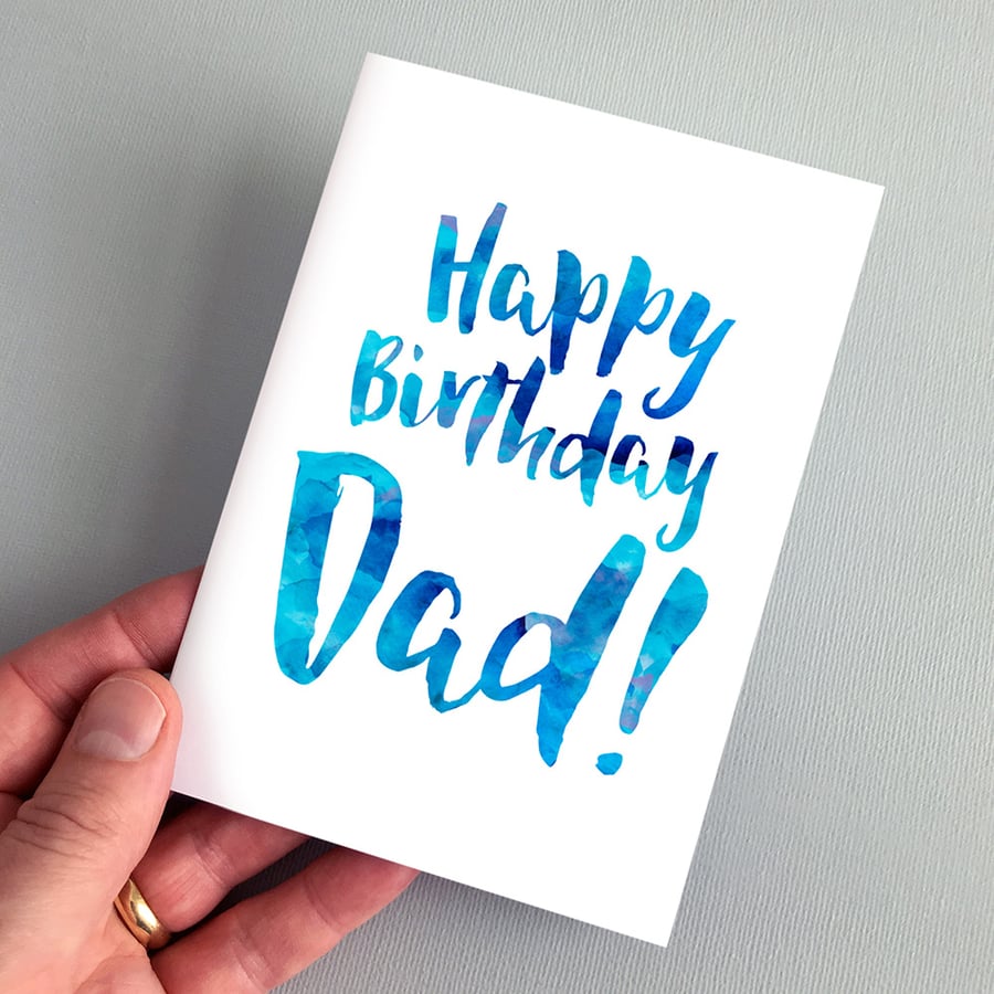 Happy Birthday Dad Greeting Card - Father Birthday Card, Daddy Card, Dad Card