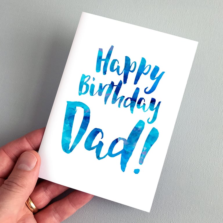 Happy Birthday Dad Greeting Card - Father Birthday Card, Daddy Card, Dad Card