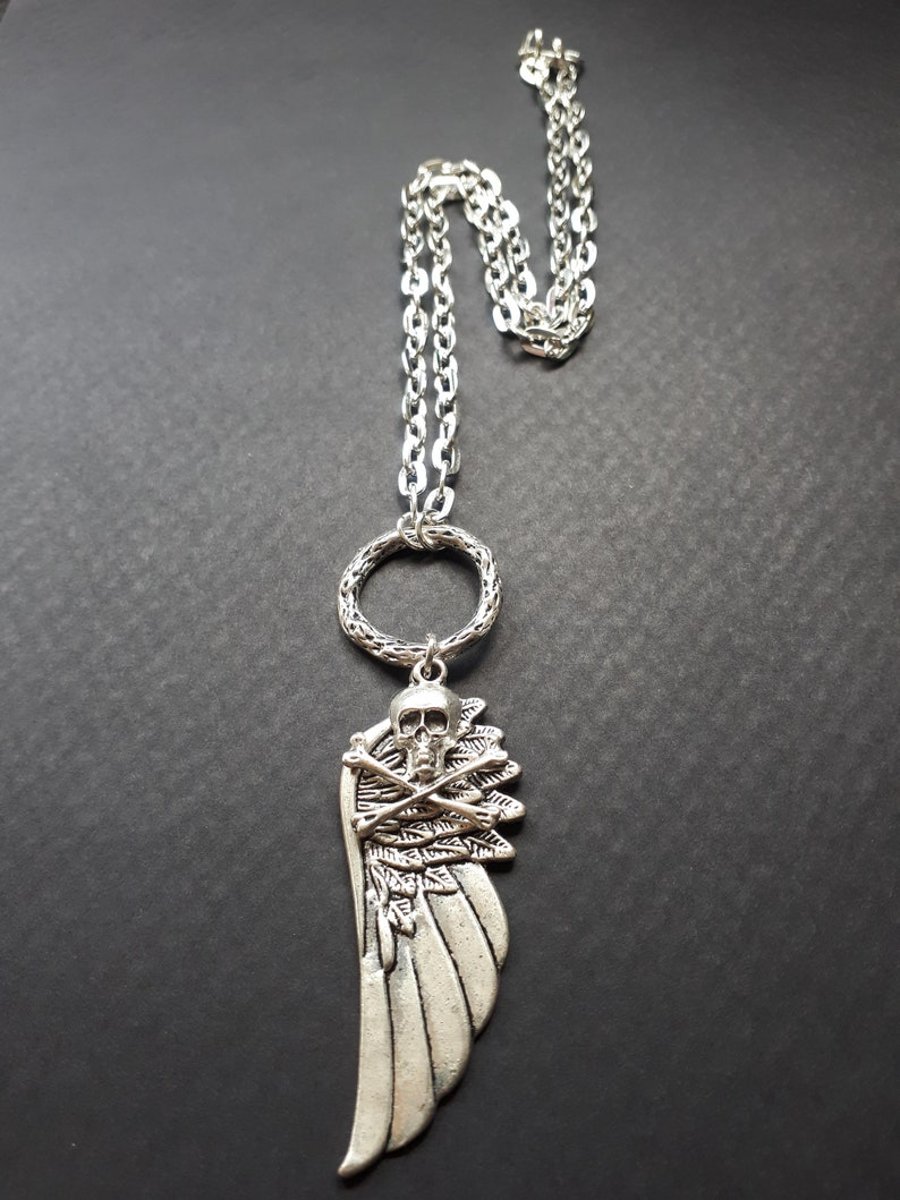 Skull and Wing Rocker necklace