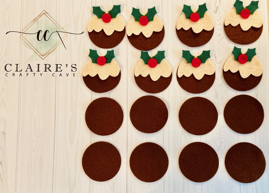 Felt Christmas pudding die cuts