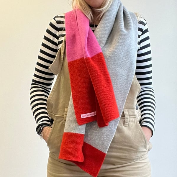 Colour Block Lambswool Scarf