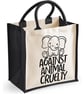 Against Animal Cruelty Elephant Midi Jute Shopper Canvas Lunch Bag Anti Cruelty  - Image 5