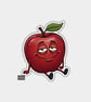 Funny Vinyl Die Cut Sticker For Adults - Cute Red Apple Fruit 