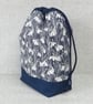 Project bag, drawstring bag, snowdrops, Liberty fabric - Image 5