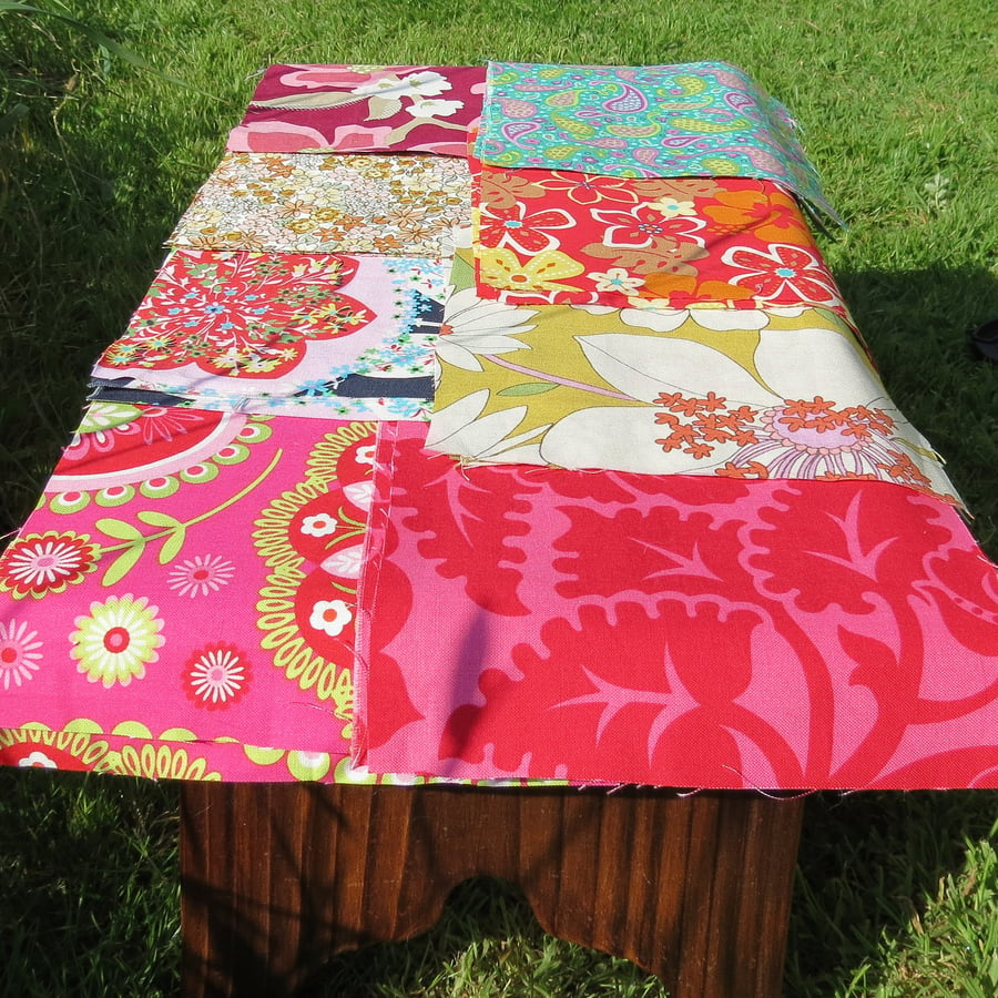 Twenty four 15cm cotton squares for patchwork or crafting.  Fabric bundle.