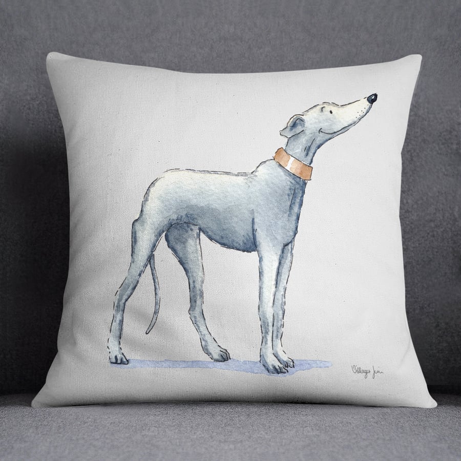 Greyhound Grey Standing Cushion
