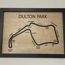 Oulton Park Race Circuit Fan Art Framed 3d With Corner & Straight Names A4 OR A5