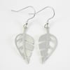 Leaf Drop Earrings, Handmade Silver Wildlfie Jewellery, Nature Gift for Her