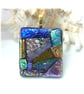 Dichroic Glass S005 Supersize Patchwork Pendant with Gold plated chain - Image 6
