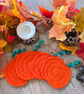 Handmade pumpkin coasters set of 4