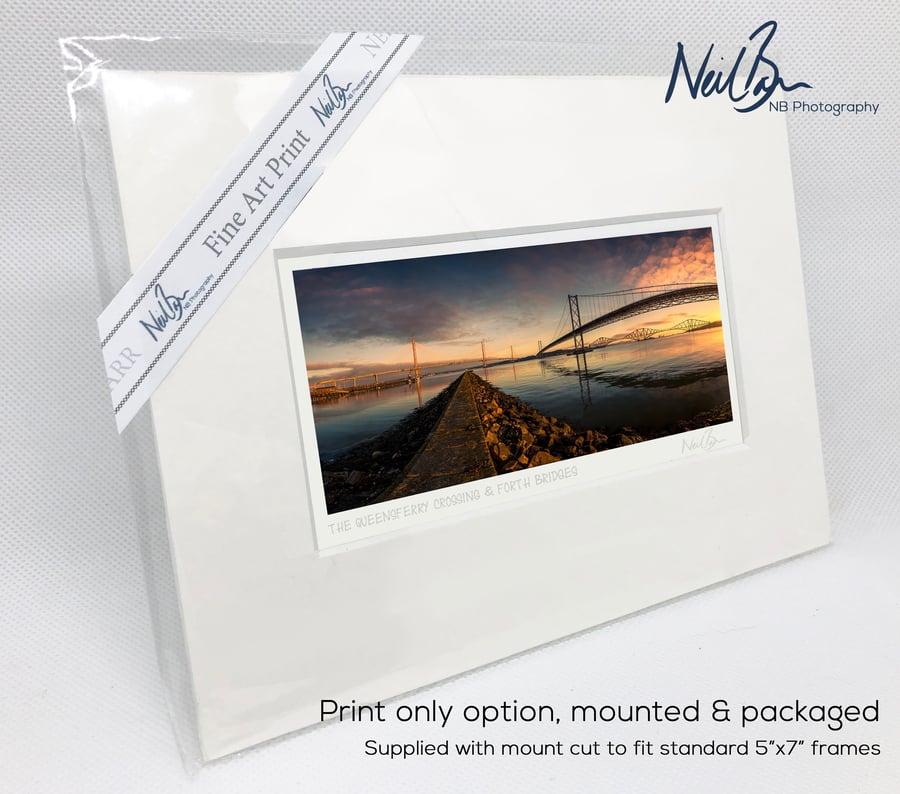 The Three Forth Road & Rail Bridges Scotland at Dawn - A6 (7"x5") Unframed Print