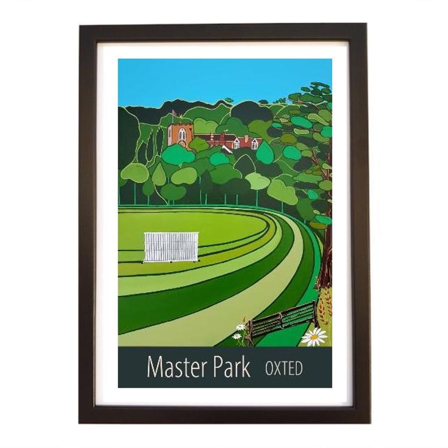 Master Park Oxted travel poster print by Susie West