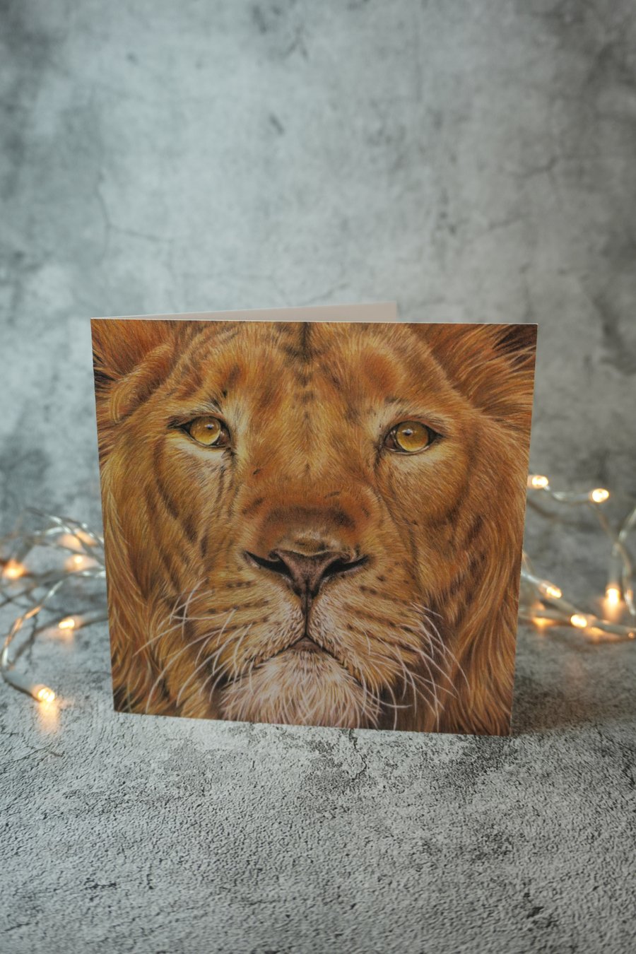 Handmade Wildlife Greetings Card - Lion Handmade Wildlife Greetings Card - Lion