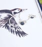Raw sapphire gemstone earrings, silver hoop earrings - Image 8