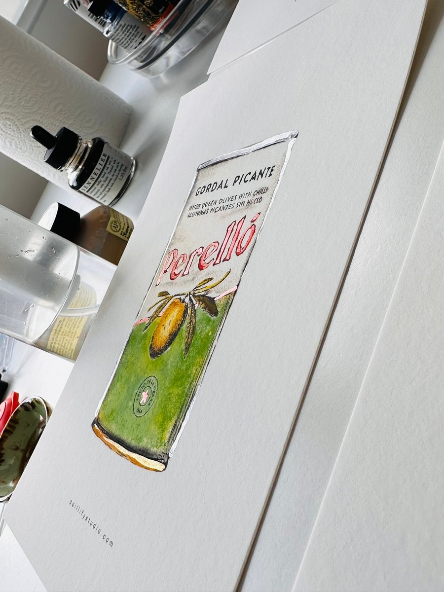 Hand Finished Watercolour Art Print - Gordal Picante Olives 