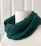 Forest Green with Gold Speckles Infinity Scarf, 100% cotton  - Image 6