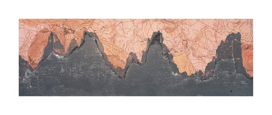 WHITE PEAK II, Peak District mountain map print- Gift for walkers & climbers