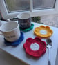 Crochet Bright Coloured Flowers Coasters  - Image 3