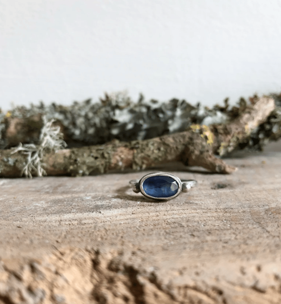 Stacking Ring - Kyanite Ring - Blue Stone Ring