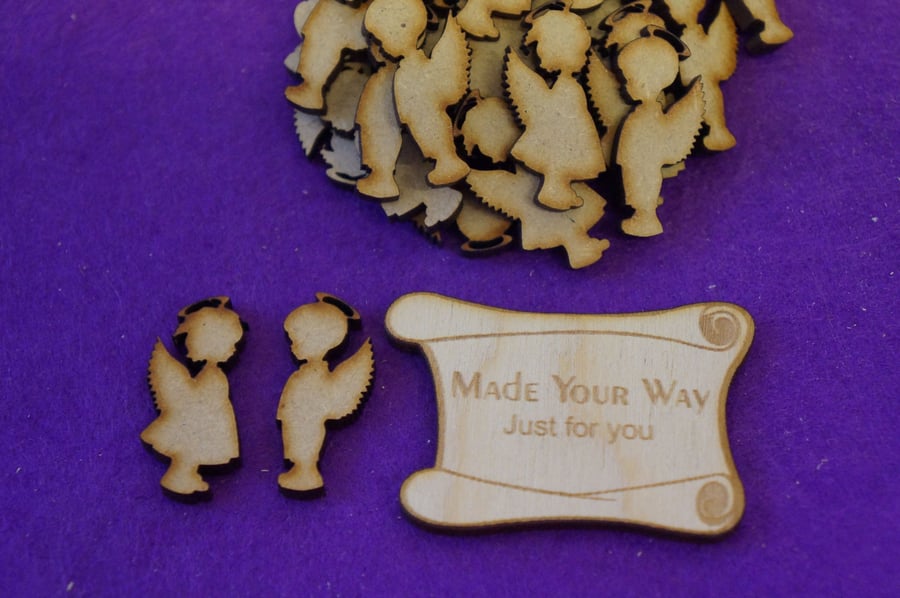 MDF Boy and Girl Angel 3cm - 30 (15 pairs) x Laser cut wooden shape