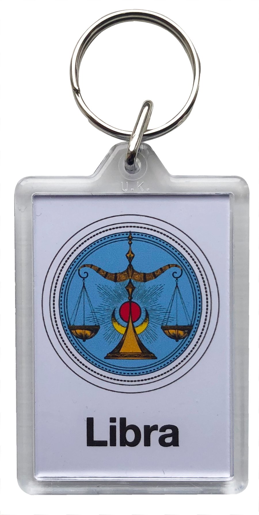 Libra Keyring with 50x35mm Insert - The Scales (23rd September - 23rd October) 