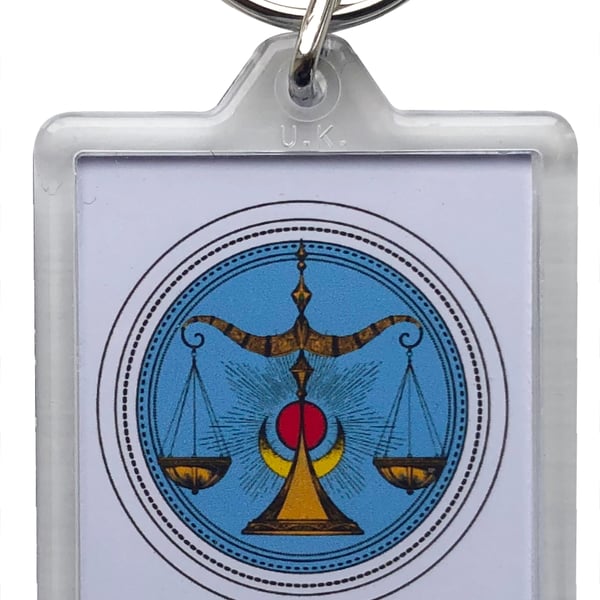 Libra Keyring with 50x35mm Insert - The Scales (23rd September - 23rd October) 