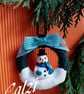 Set of 3 Snowman Christmas Decoration Teal or Red - Image 5